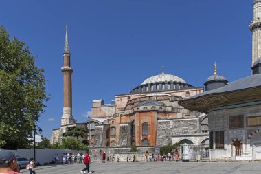 İSTANBUL, TURKEY - 26 Temmuz 2019: İstanbul, Türkiye 'deki Ayasofya Müzesi