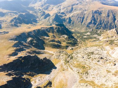 Bulgaristan 'ın Malyovitsa zirvesi yakınlarındaki Rila Dağı' nın şaşırtıcı hava manzarası