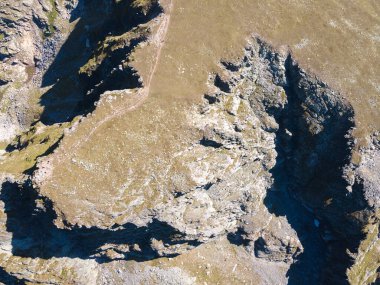 Bulgaristan 'ın Malyovitsa zirvesi yakınlarındaki Rila Dağı' nın şaşırtıcı hava manzarası