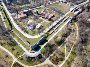 Bulgaristan 'ın Filibe Bölgesi Hisarya kentinin hava manzarası