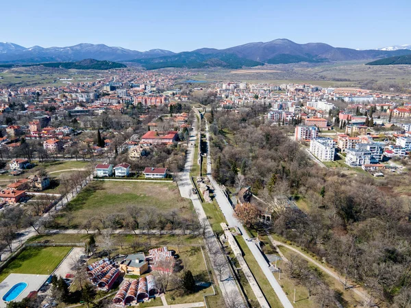 Vista Aérea Cidade Hisarya Região Plovdiv Bulgária — Fotografia de Stock