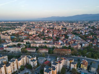 Bulgaristan 'ın Filibe kentinin şaşırtıcı hava manzarası