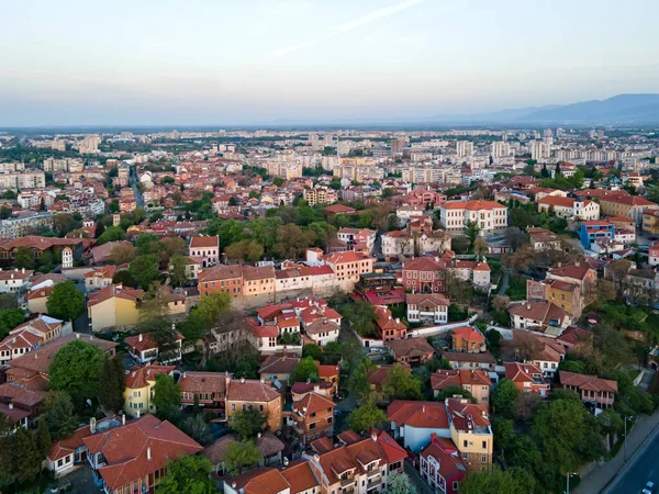 Csodálatos Légi Kilátás Város Plovdiv Bulgária — Stock Fotó