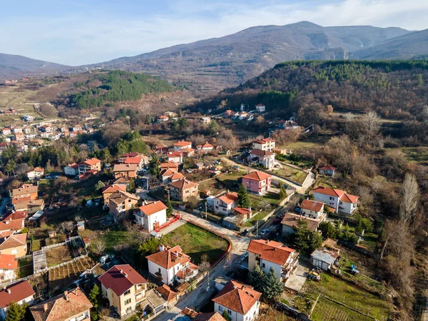 Vista Aérea Aldeia Hrabrino Região Plovdiv Bulgária — Fotografia de Stock