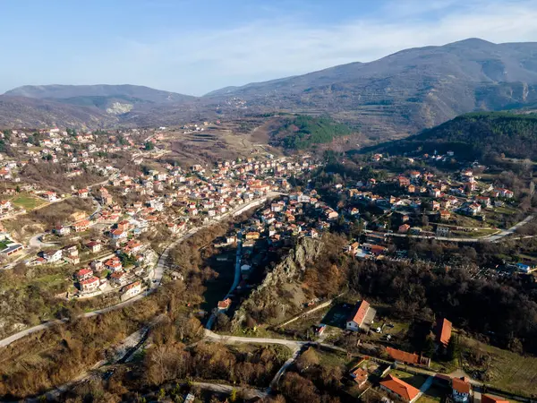 Vista Aérea Aldeia Hrabrino Região Plovdiv Bulgária — Fotografia de Stock
