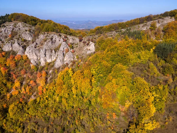 Úžasná Podzimní Krajina Pohoří Erul Poblíž Vrcholu Kamenitsa Pernický Kraj — Stock fotografie