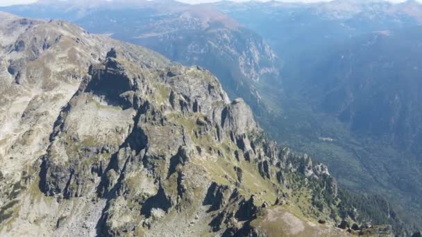 Amazing Aerial View Rila Mountain Malyovitsa Peak Bulgaria — Stok Video