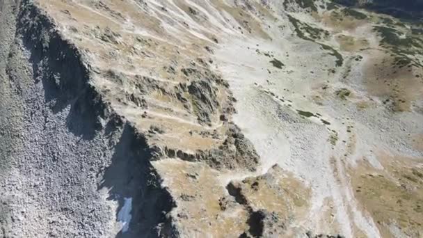Amazing Aerial View Rila Mountain Musala Peak Bulgaria — Stok Video