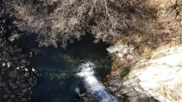 Aerial View Popina Laka Waterfall Town Sandanski Pirin Mountain Bulgaria — Stock Video