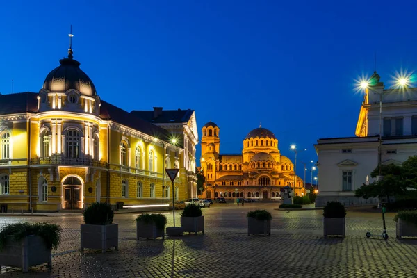 Sofia Bulgaria August 2021 Amazing Sunset View Cathedral Saint Alexander — Stock Photo, Image