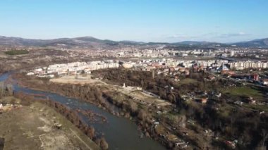 Bulgaristan 'ın Kardzhali ve Arda nehrinin hava panoramik manzarası
