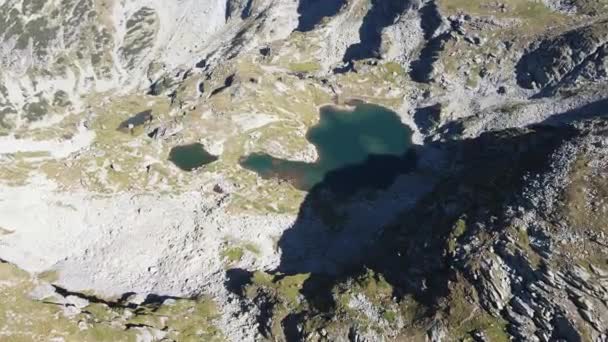 Fantastisk Antenn Utsikt Över Rila Mountain Nära Malyovitsa Topp Bulgarien — Stockvideo