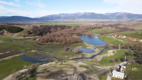 保加利亚斯利文地区Zhrebchevo水库惊人的空中景观 — 图库视频影像