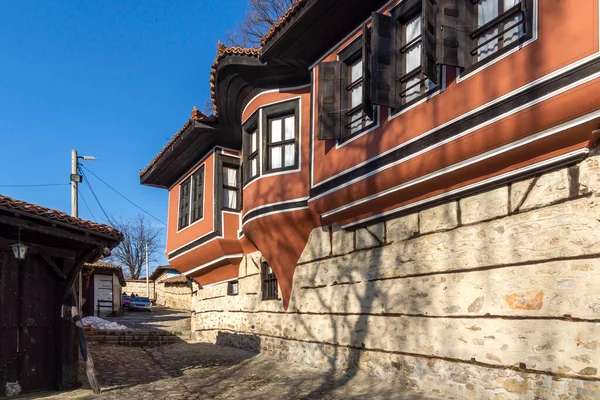Koprivshtitsa Bulgarien Januar 2020 Typische Straße Und Alte Häuser Der — Stockfoto