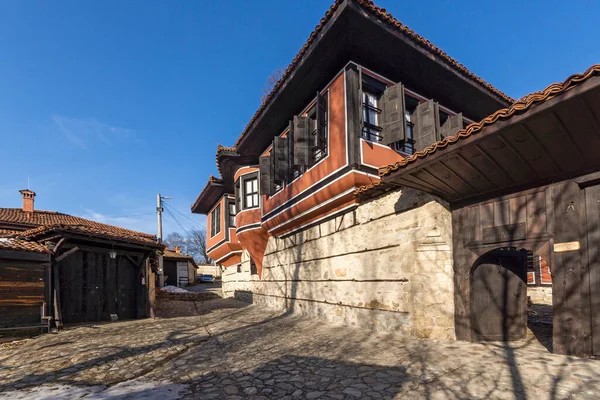 Koprivshtitsa Bulgarien Januar 2020 Typische Straße Und Alte Häuser Der — Stockfoto