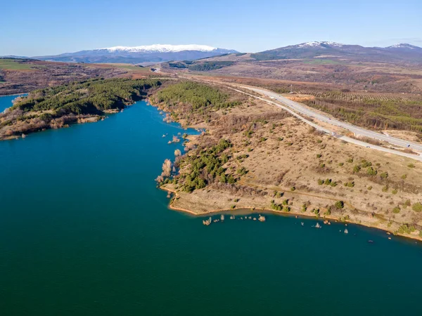 Luftaufnahme Des Stausees Dyakovo Kyustendil Region Bulgarien — Stockfoto