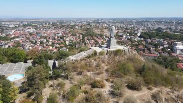 Plovdiv Bulgarie Septembre 2020 Vue Aérienne Monument Armée Soviétique Connu — Video