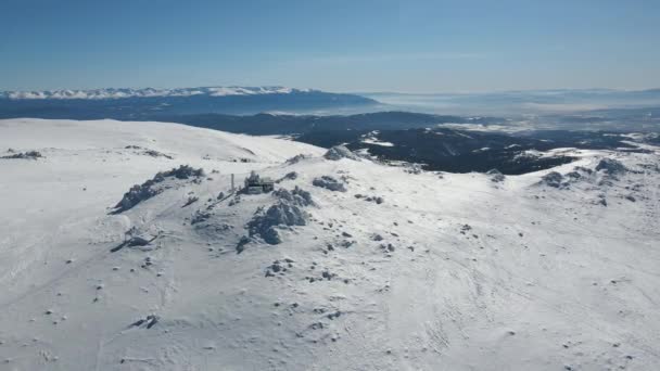 Letecký Zimní Pohled Horu Vitosha Poblíž Vrcholu Černí Vrah Sofijský — Stock video