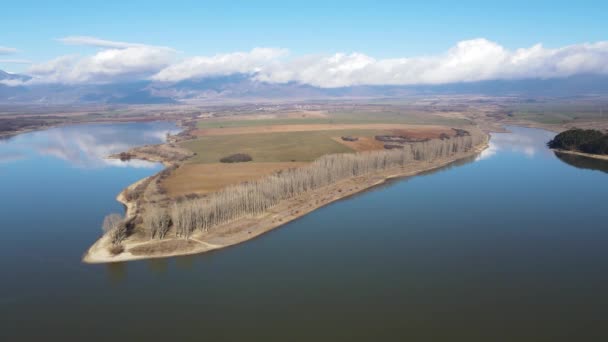 Flygfoto Över Koprinka Reservoir Regionen Stara Zagora Bulgarien — Stockvideo