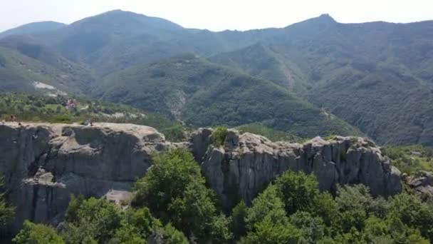 Flygfoto Över Belintash Antik Fristad Tillägnad Guden Sabazios Rhodope Mountains — Stockvideo