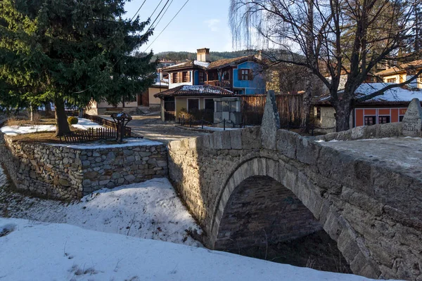 Koprivshtitsa Bulgarije Januari 2020 Typische Straat Oude Huizen Historische Stad — Stockfoto