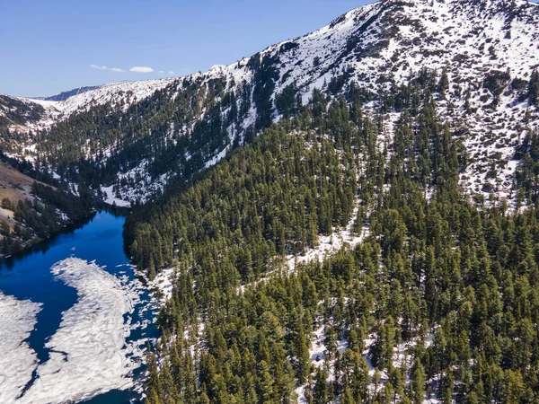 Vista Aérea Del Lago Suhoto Lago Seco Montaña Rila Región — Foto de Stock