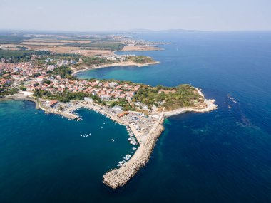 Bulgaristan 'ın Burgaz Bölgesi Çarevo kentinin hava manzarası