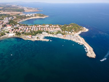 Bulgaristan 'ın Burgaz Bölgesi Çarevo kentinin hava manzarası