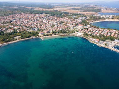 Bulgaristan 'ın Burgaz Bölgesi Çarevo kentinin hava manzarası