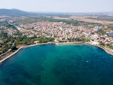 Bulgaristan 'ın Burgaz Bölgesi Çarevo kentinin hava manzarası