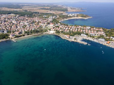 Bulgaristan 'ın Burgaz Bölgesi Çarevo kentinin hava manzarası
