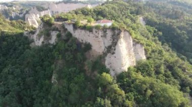 Melnik kum piramitlerinin hava manzarası, Blagoevgrad bölgesi, Bulgaristan