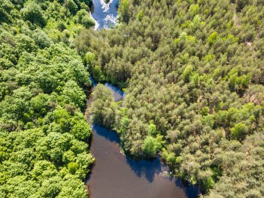 Sofya Bölgesi, Bulgaristan 'daki Lozenska Dağı' ndaki Sua Gabra Gölleri 'nin hava manzarası