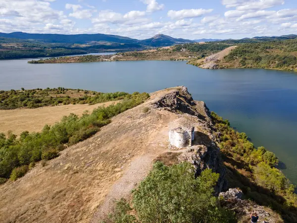 Καταπληκτική Αεροφωτογραφία Του Pchelina Reservoir Pernik Region Βουλγαρία — Φωτογραφία Αρχείου