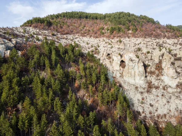 Vista Aérea Dazhdovnitsa Antigo Santuário Trácio Nas Montanhas Rhodope Região — Fotografia de Stock