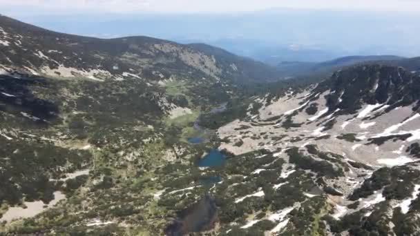 Vista Aérea Incrível Montanha Pirin Perto Lago Popovo Bulgária — Vídeo de Stock