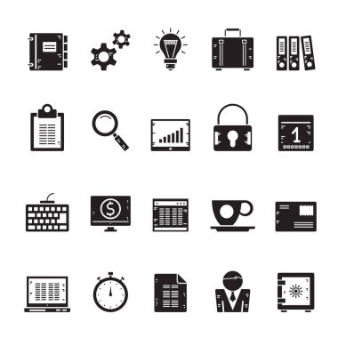 siluet iş ve yazıhane simgeler - vector Icon set