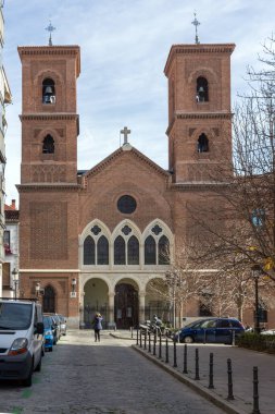 Madrid, İspanya - 23 Ocak 2018: görünümü Virgen de la Paloma kilise şehir Madrid, İspanya, Amazing
