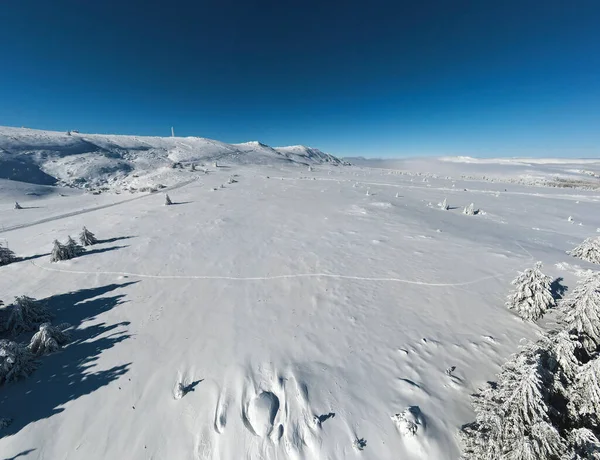 Aerial Winter Panorama Vitosha Mountain Sofia City Region Bulgaria — Stock Photo, Image