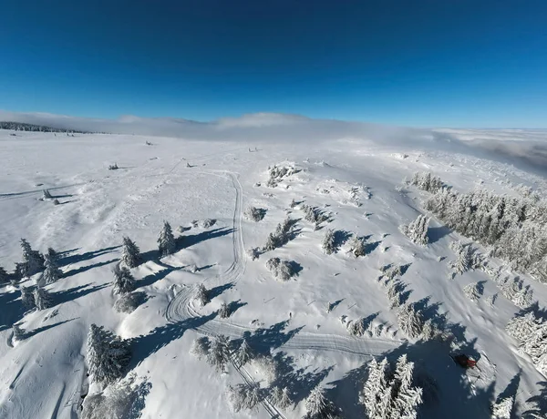 Panorama Aéreo Invierno Montaña Vitosha Región Ciudad Sofía Bulgaria —  Fotos de Stock