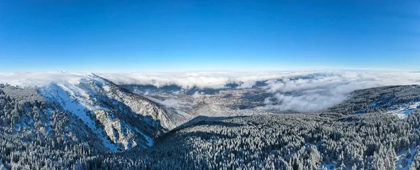 Panorama Aéreo Invierno Montaña Vitosha Región Ciudad Sofía Bulgaria —  Fotos de Stock