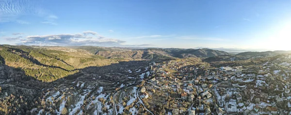 Panorama Aereo Del Villaggio Dolen Con Autentiche Case Ottocentesche Regione — Foto Stock