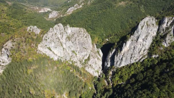 Luftaufnahme Der Erma Schlucht Der Nähe Der Stadt Tran Bulgarien — Stockvideo