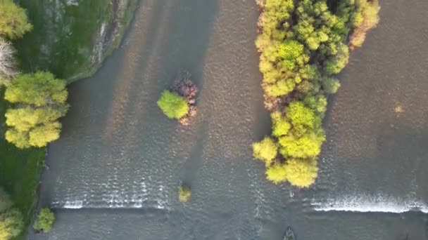 Erstaunliche Luftaufnahme Des Flusses Maritsa Und Des Ausblicks Auf Die — Stockvideo