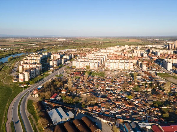 Sunset Aerial View Stolipinovo Ghetto Neighborhood City Plovdiv Bulgaria — Stock Photo, Image