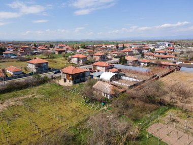 Bulgaristan 'ın Filibe Bölgesi' nin Tsalapitsa köyünün hava manzarası