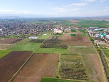Bulgaristan 'ın Filibe Bölgesi' nin Tsalapitsa köyünün hava manzarası