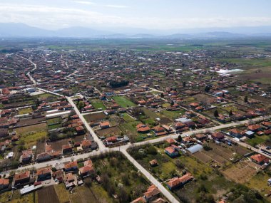 Bulgaristan 'ın Filibe Bölgesi' nin Tsalapitsa köyünün hava manzarası