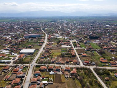 Bulgaristan 'ın Filibe Bölgesi' nin Tsalapitsa köyünün hava manzarası