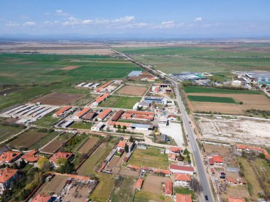 Bulgaristan 'ın Filibe Bölgesi' nin Tsalapitsa köyünün hava manzarası